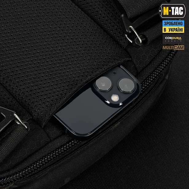 13 - Плечевая однолямковая сумка M-TAC EDC Bag Elite. Multicam Black