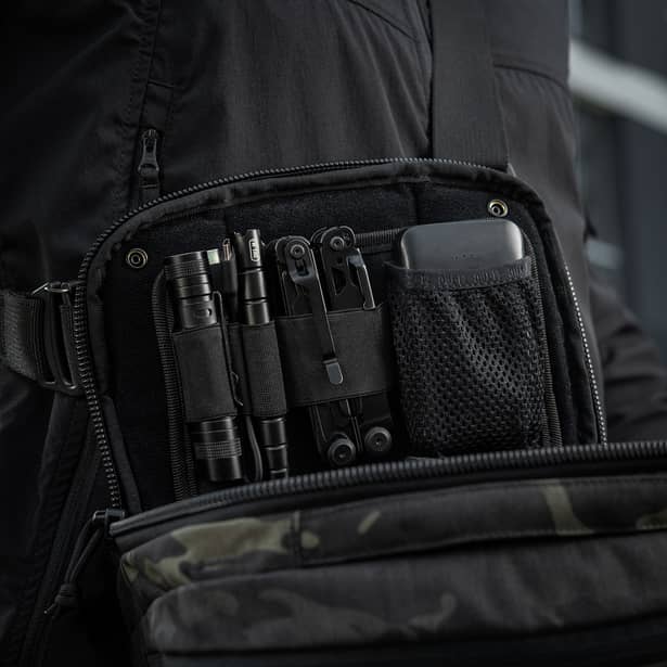 8 - Плечевая однолямковая сумка M-TAC EDC Bag Elite. Multicam Black