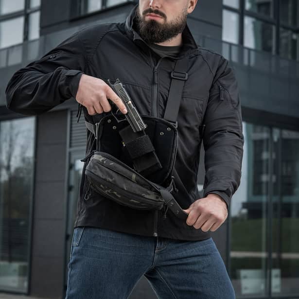 6 - Плечевая однолямковая сумка M-TAC EDC Bag Elite. Multicam Black