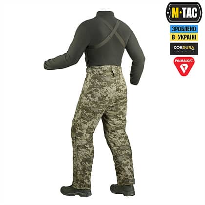 2 - Тактические брюки зимние  M-Tac Alpha Pro Primaloft. Цвет Пиксель MM14
