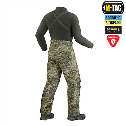 4 - Тактические брюки зимние  M-Tac Alpha Pro Primaloft. Цвет Пиксель MM14