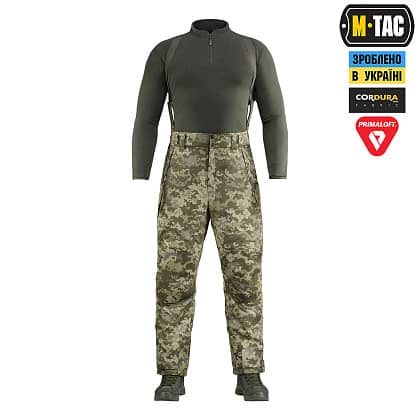 6 - Тактические брюки зимние  M-Tac Alpha Pro Primaloft. Цвет Пиксель MM14