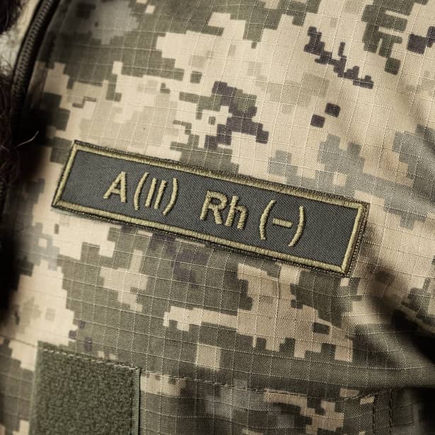 4 - Патч (шеврон) Specprom Группа крови А(2) Rh (-). Цвет Олива