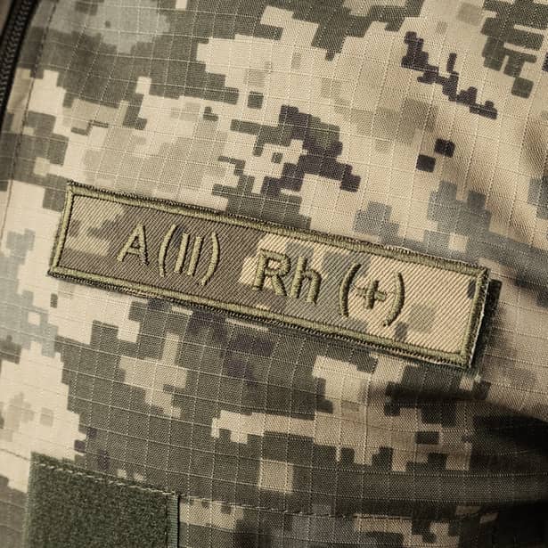 5 - Патч (шеврон) Specprom Группа крови А(2) Rh (+). Цвет Пиксель