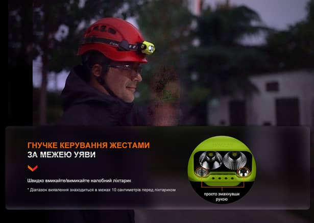 12 - Ліхтар налобний Fenix WH23R з безконтактним датчиком