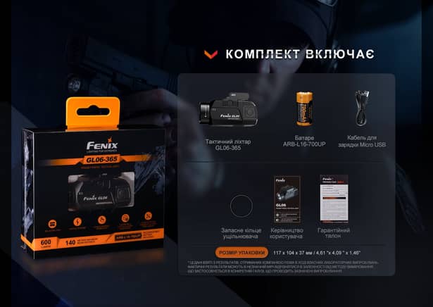 4 - Ліхтар до пістолета Fenix GL06-365