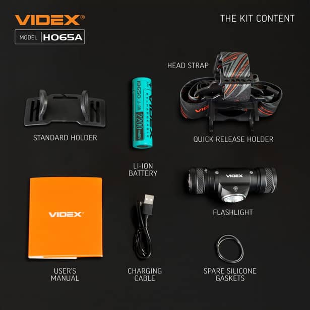 11 - Налобний світлодіодний ліхтар VIDEX 1200Lm 5000K