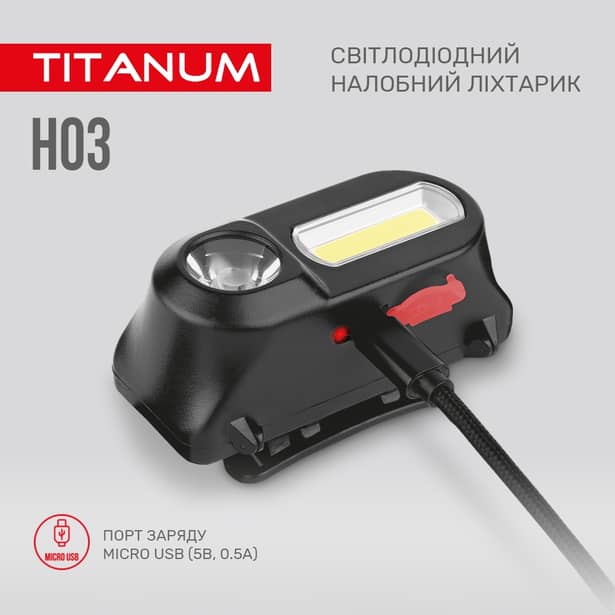 3 - Налобний світлодіодний ліхтар TITANUM 180Lm 6500K