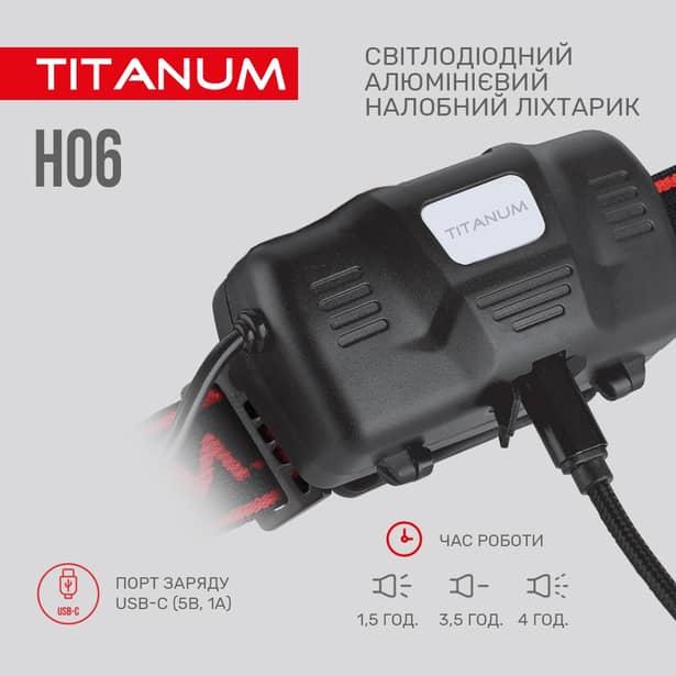 4 - Налобний світлодіодний ліхтар TITANUM 800Lm 6500K