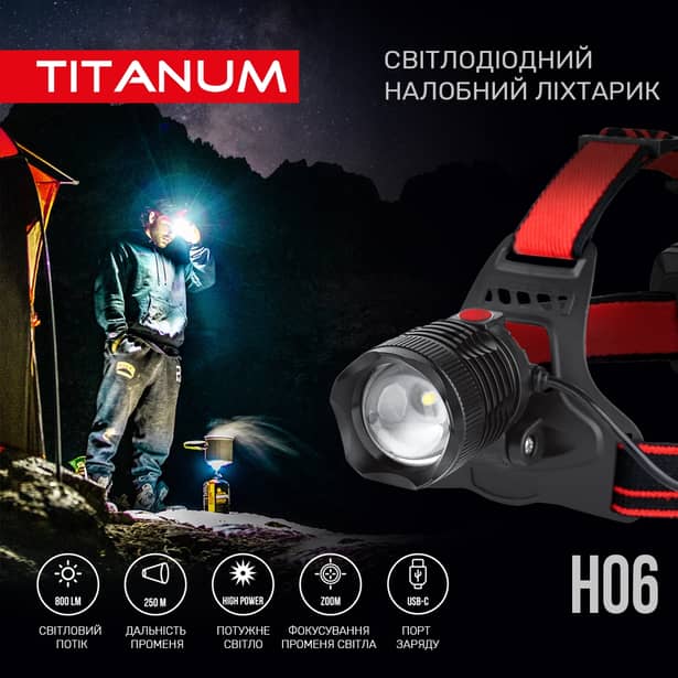 8 - Налобний світлодіодний ліхтар TITANUM 800Lm 6500K