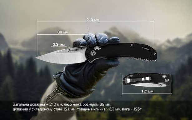 12 - Нож складной Ganzo G7531-BK. Черный