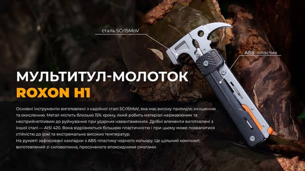 17 - Мультитул-молоток Roxon H1, чорний