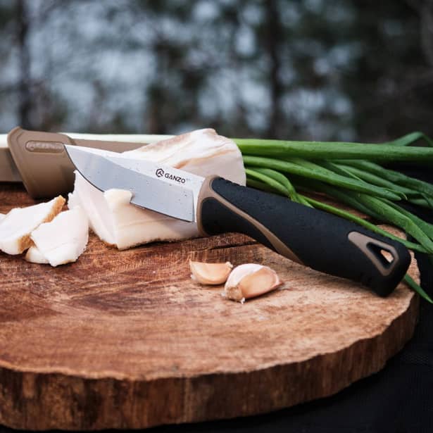 6 - Нож с ножнами Ganzo G807-DY, бежевый