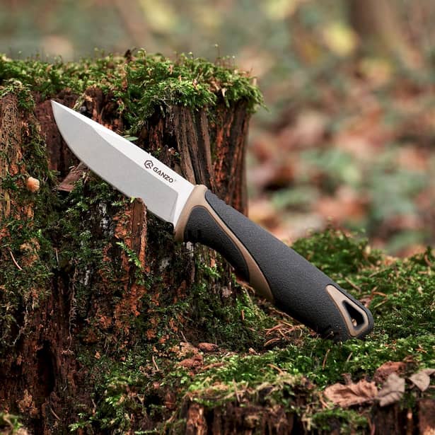 7 - Нож с ножнами Ganzo G807-DY, бежевый