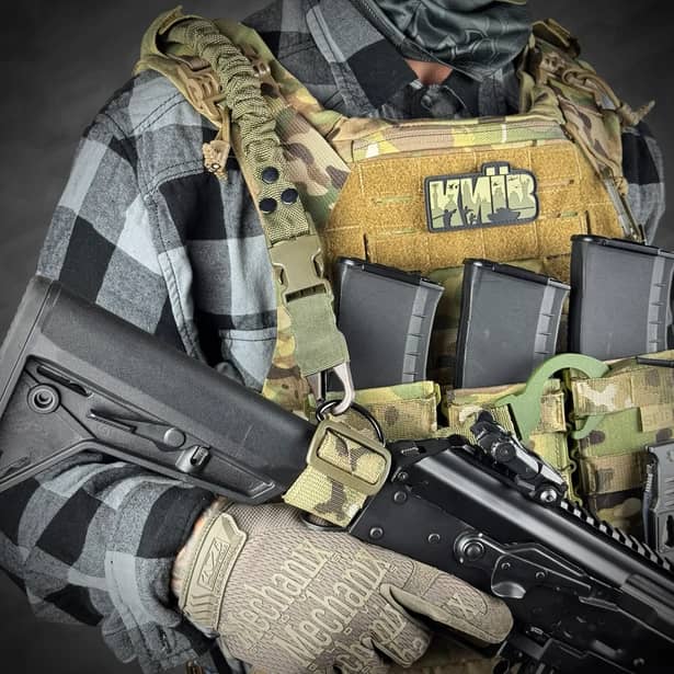 4 - Одноточечный ремень с комплектом креплений к плитоноске RAGNAROK THOR Мультикам+Олива