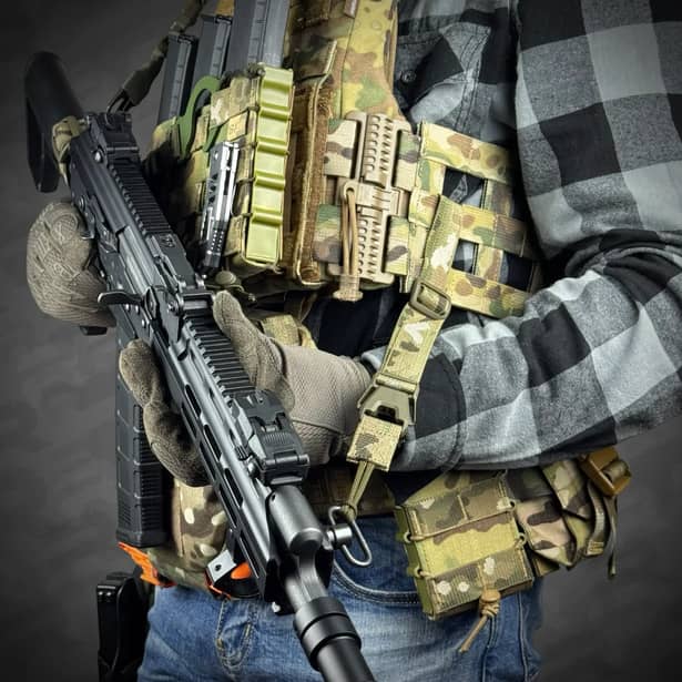 6 - Одноточечный ремень с комплектом креплений к плитоноске RAGNAROK THOR Мультикам+Олива