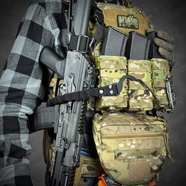 6 - Одноточечный ремень с комплектом креплений к плитоноске RAGNAROK THOR Черный