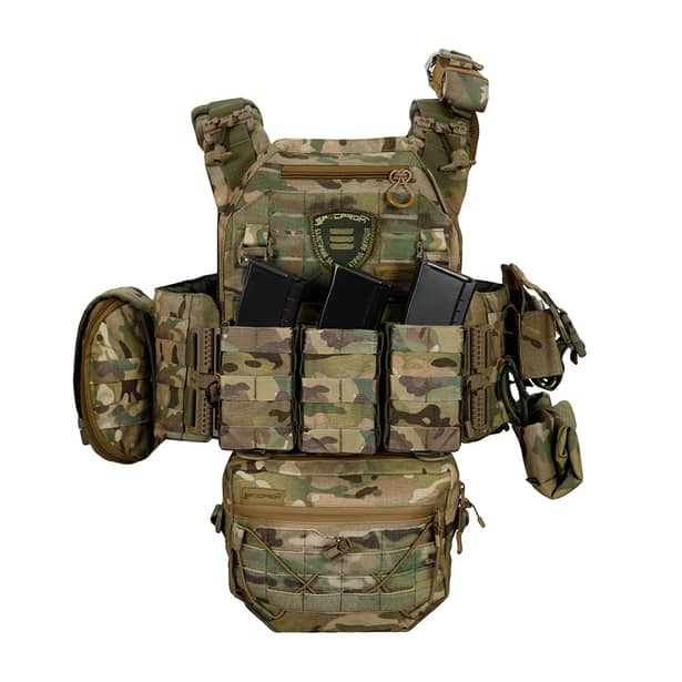 2 - Плитоноска Warmor Gen.3 Pro Max. Система швидкого скидання. (Комплект 7 підсумків). Колір Мультикам