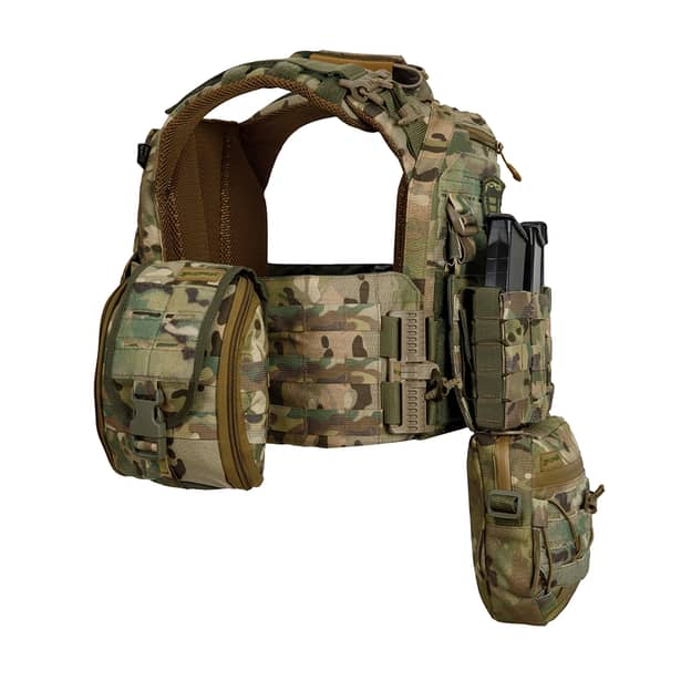 7 - Плитоноска Warmor Gen.3 Pro Max. Система швидкого скидання. (Комплект 7 підсумків). Колір Мультикам