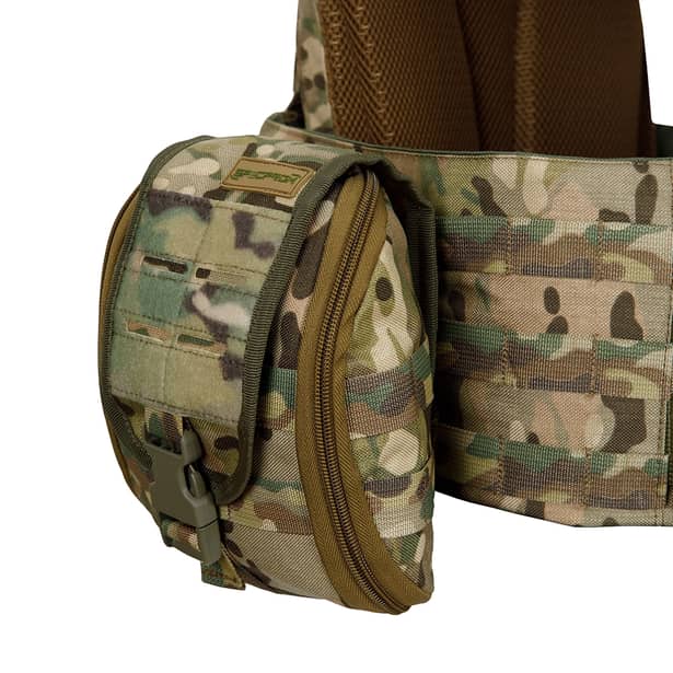 11 - Плитоноска Warmor Gen.3 Pro Max. Система швидкого скидання. (Комплект 7 підсумків). Колір Мультикам