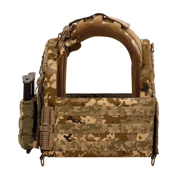 6 - Плитоноска Warmor Gen.3 Pro с системой быстрого сброса. (Комплект 3 подсумки) Molle. Цвет Пиксель ММ14