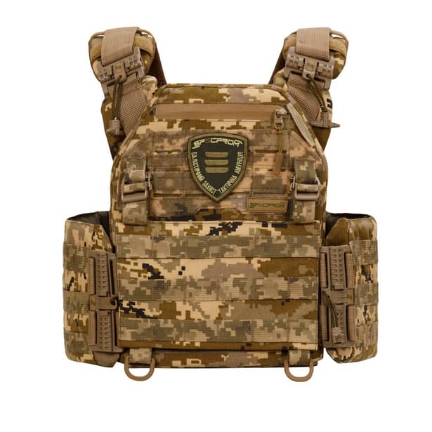 5 - Плитоноска Warmor Gen.3 Pro с системой быстрого сброса. (Комплект 3 подсумки) Molle. Цвет Пиксель ММ14