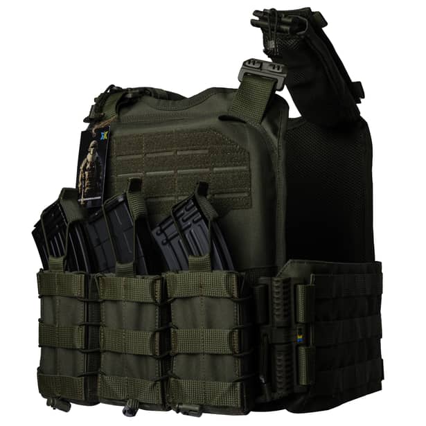 3 - Плитоноска Ares Gen.2 (Комплект 3 подсумки) С системой быстрого сброса, для бронеплит размером 25х30 см. Цвет Олива