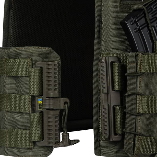 9 - Плитоноска Ares Gen.2 (Комплект 3 подсумки) С системой быстрого сброса, для бронеплит размером 25х30 см. Цвет Олива