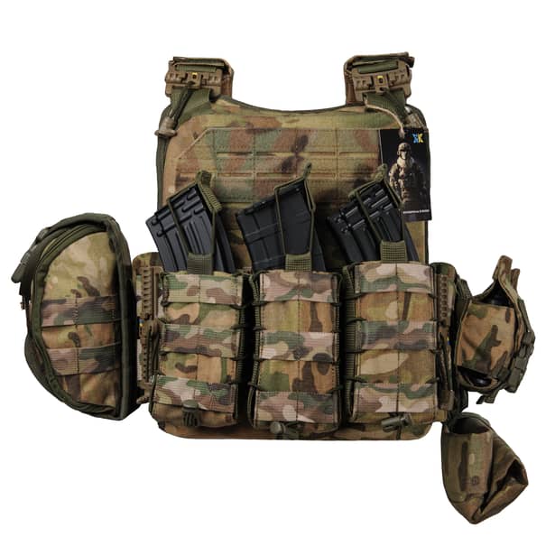 2 - Плитоноска Ares Gen.2. (Комплект 7 подсумков) с системой быстрого сброса. Molle. Цвет Мультикам