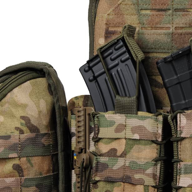 5 - Плитоноска Ares Gen.2. (Комплект 7 подсумков) с системой быстрого сброса. Molle. Цвет Мультикам