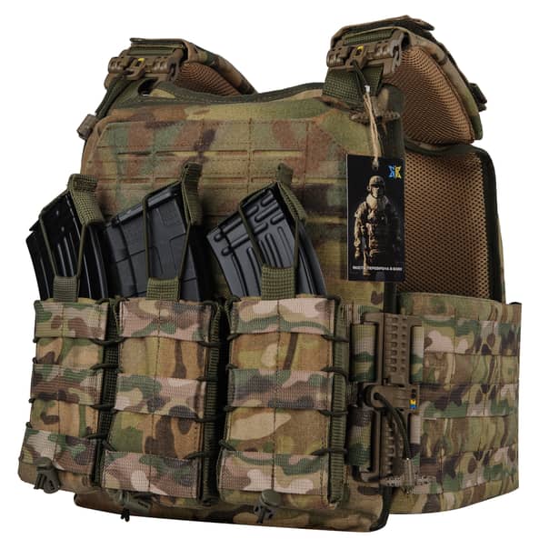 1 - Плитоноска Ares Gen.2 (Комплект 3 подсумки) С системой быстрого сброса, для бронеплит размером 25х30 см. Цвет Мультикам