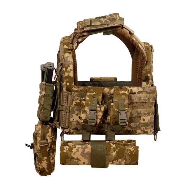 6 - Плитоноска Warmor Gen.3 Pro Max. Система швидкого скидання. (Комплект 7 підсумків). Колір Піксель ММ14