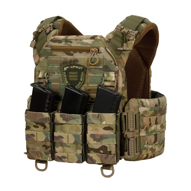 1 - Плитоноска Warmor Gen.3 Pro с системой быстрого сброса. (Комплект 3 подсумки) Molle. Цвет Мультикам