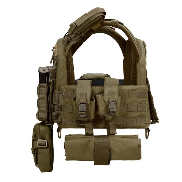 4 - Плитоноска Warmor Gen.3 Pro Max. Система быстрого сброса. (Комплект 7 подсумков). Цвет Олива