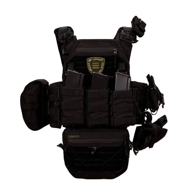 2 - Плитоноска Warmor Gen.3 Pro Max. Система быстрого сброса. (Комплект 7 подсумков). Цвет Черный