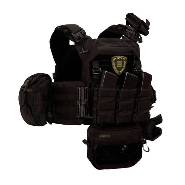 3 - Плитоноска Warmor Gen.3 Pro Max. Система быстрого сброса. (Комплект 7 подсумков). Цвет Черный