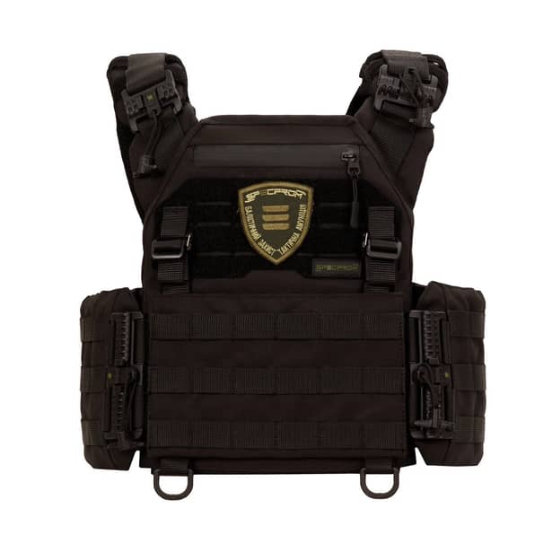 5 - Плитоноска Warmor Gen.3 Pro с системой быстрого сброса. (Комплект 3 подсумки) Molle. Цвет Черный