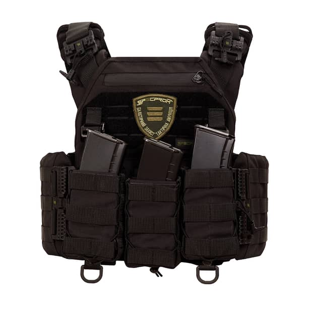 4 - Плитоноска Warmor Gen.3 Pro с системой быстрого сброса. (Комплект 3 подсумки) Molle. Цвет Черный