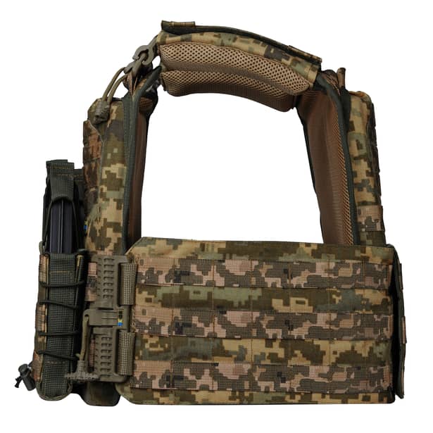 4 - Плитоноска Ares Gen.2 (Комплект 3 подсумки) С системой быстрого сброса, для бронеплит размером 25х30 см. Цвет Пиксель ММ14