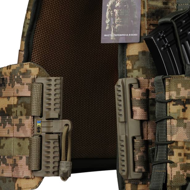 7 - Плитоноска Ares Gen.2 (Комплект 3 подсумки) С системой быстрого сброса, для бронеплит размером 25х30 см. Цвет Пиксель ММ14