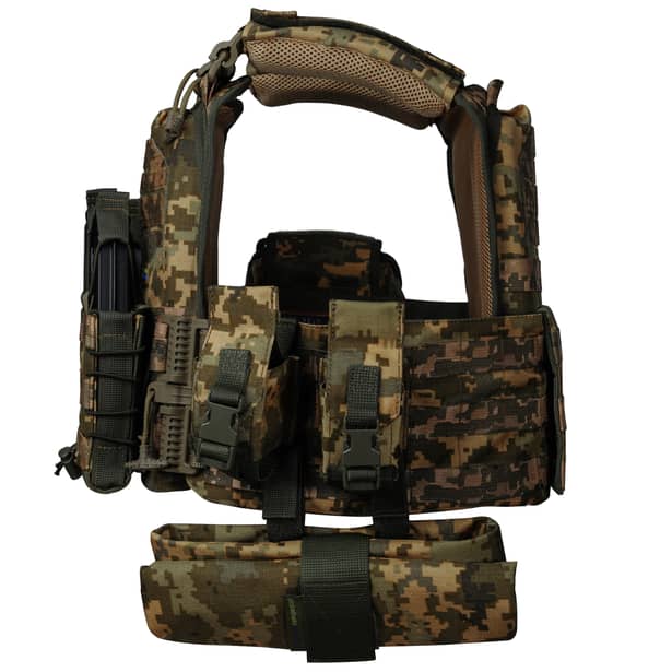 3 - Плитоноска Ares Gen.2. (Комплект 7 подсумков) с системой быстрого сброса. Molle. Цвет Пиксель