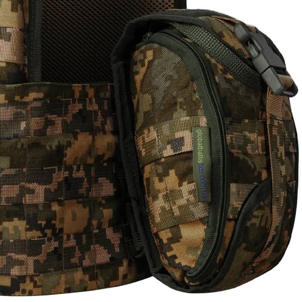 9 - Плитоноска Ares Gen.2. (Комплект 7 подсумков) с системой быстрого сброса. Molle. Цвет Пиксель