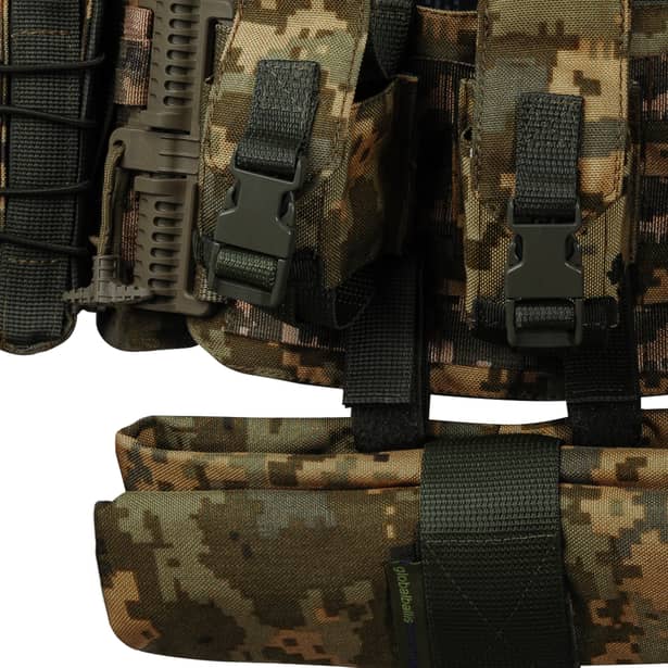 8 - Плитоноска Ares Gen.2. (Комплект 7 подсумков) с системой быстрого сброса. Molle. Цвет Пиксель