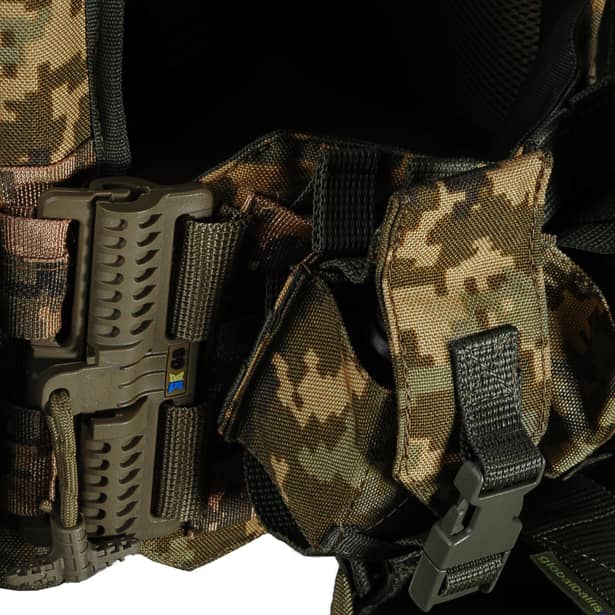 10 - Плитоноска Ares Gen.2. (Комплект 7 подсумков) с системой быстрого сброса. Molle. Цвет Пиксель