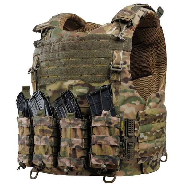 1 - Плитоноска Warmor Gen.4 (Комплект 4 підсумки) з системою швидкого скидання. Molle. Колір Мультикам