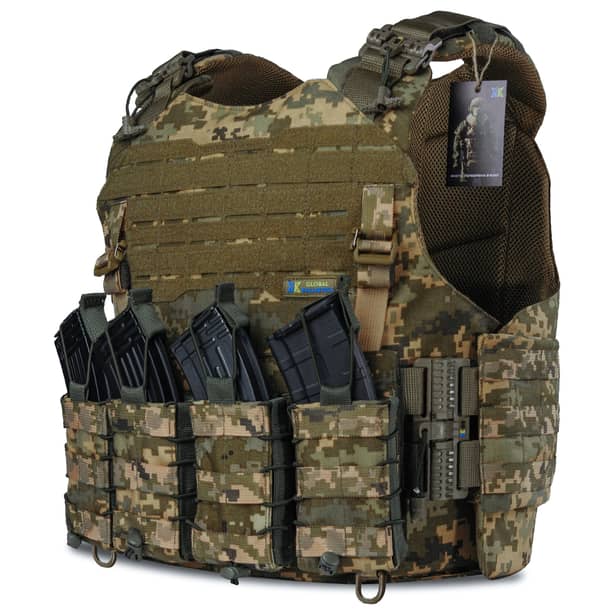 1 - Плитоноска Warmor Gen.4 (Комплект 4 подсумки) с системой быстрого сброса. Molle. Цвет Пиксель