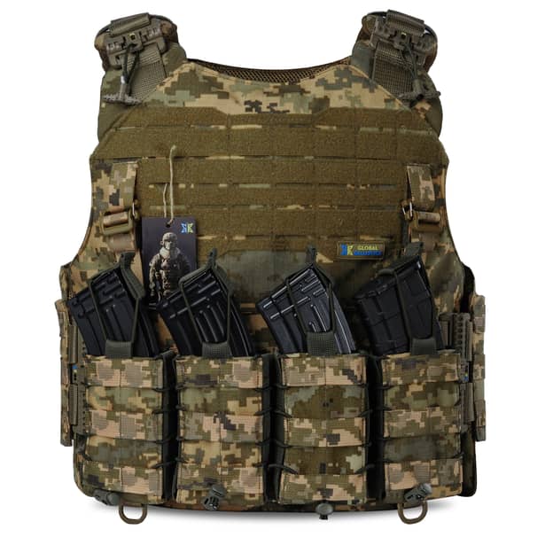 2 - Плитоноска Warmor Gen.4 (Комплект 4 подсумки) с системой быстрого сброса. Molle. Цвет Пиксель