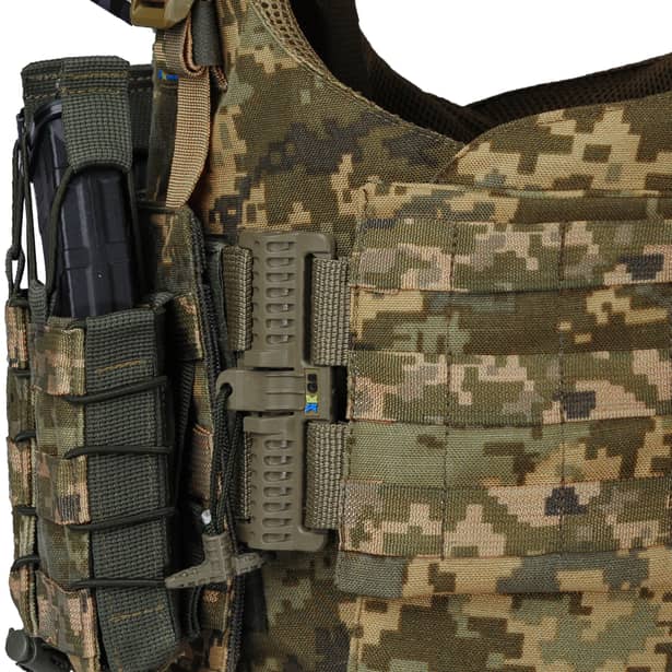 9 - Плитоноска Warmor Gen.4 (Комплект 4 подсумки) с системой быстрого сброса. Molle. Цвет Пиксель