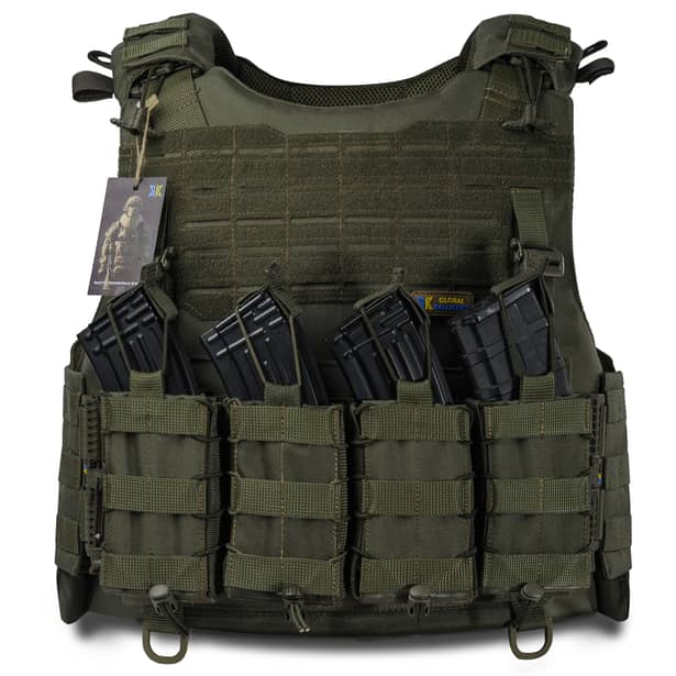 2 - Плитоноска Warmor Gen.4 (Комплект 4 подсумки) с системой быстрого сброса. Molle. Цвет Олива.