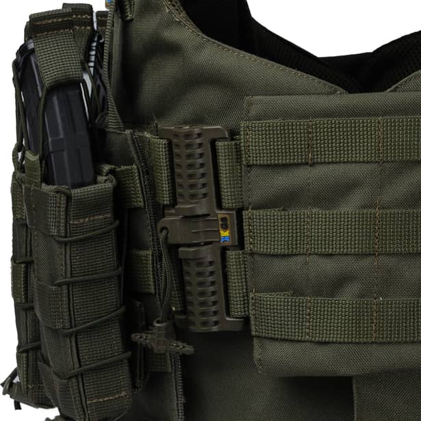 7 - Плитоноска Warmor Gen.4 (Комплект 4 подсумки) с системой быстрого сброса. Molle. Цвет Олива.